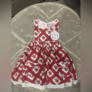 SweetHoney Red and White Floral Dress